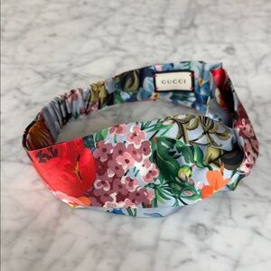 Gucci Josif Flower Print Silk Headband